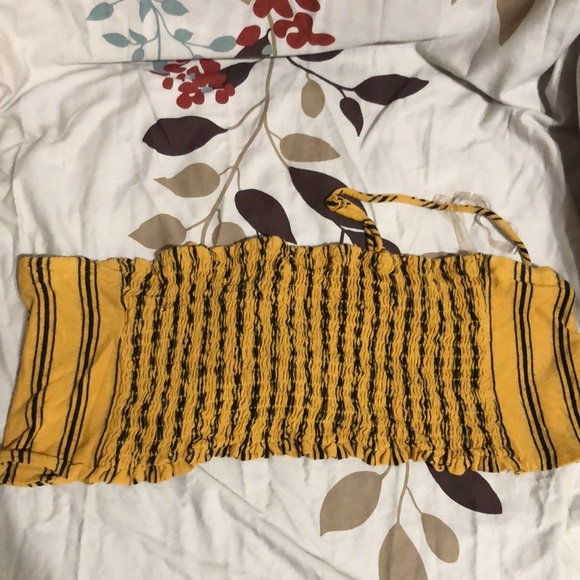 Yellow striped wrap top - Picture 4 of 5